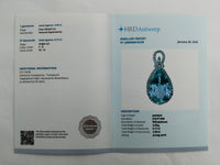 3.67 Ct Pear Mixed Cut Natural Aquamarine 950 Platinum Pendant