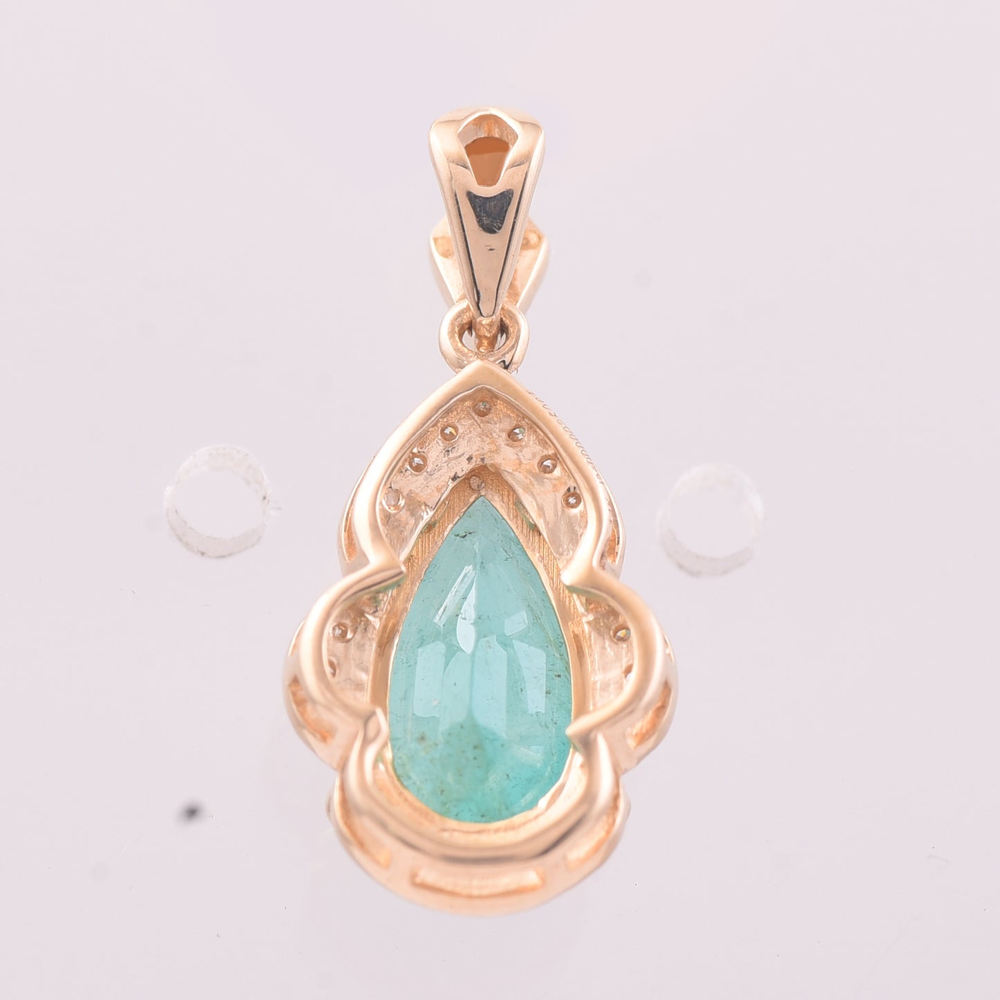1.67 Ct Pear Mixed Cut Natural Emerald 14K Gold Pendant