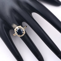 2.83 Ct Oval Mixed Cut Natural Sapphire 14K Gold Ring