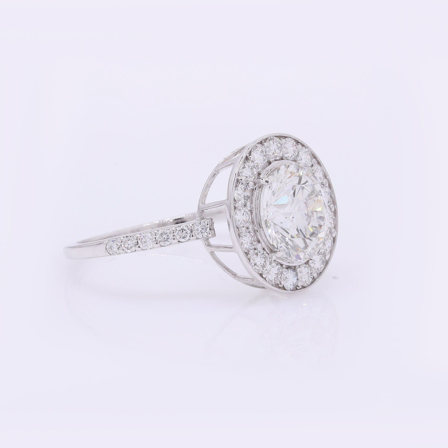 2.71 Carats Lab Grown Diamond 14K Gold Ring
