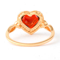1.81 Ct Heart Mixed Cut Natural Garnet 14K Gold Ring