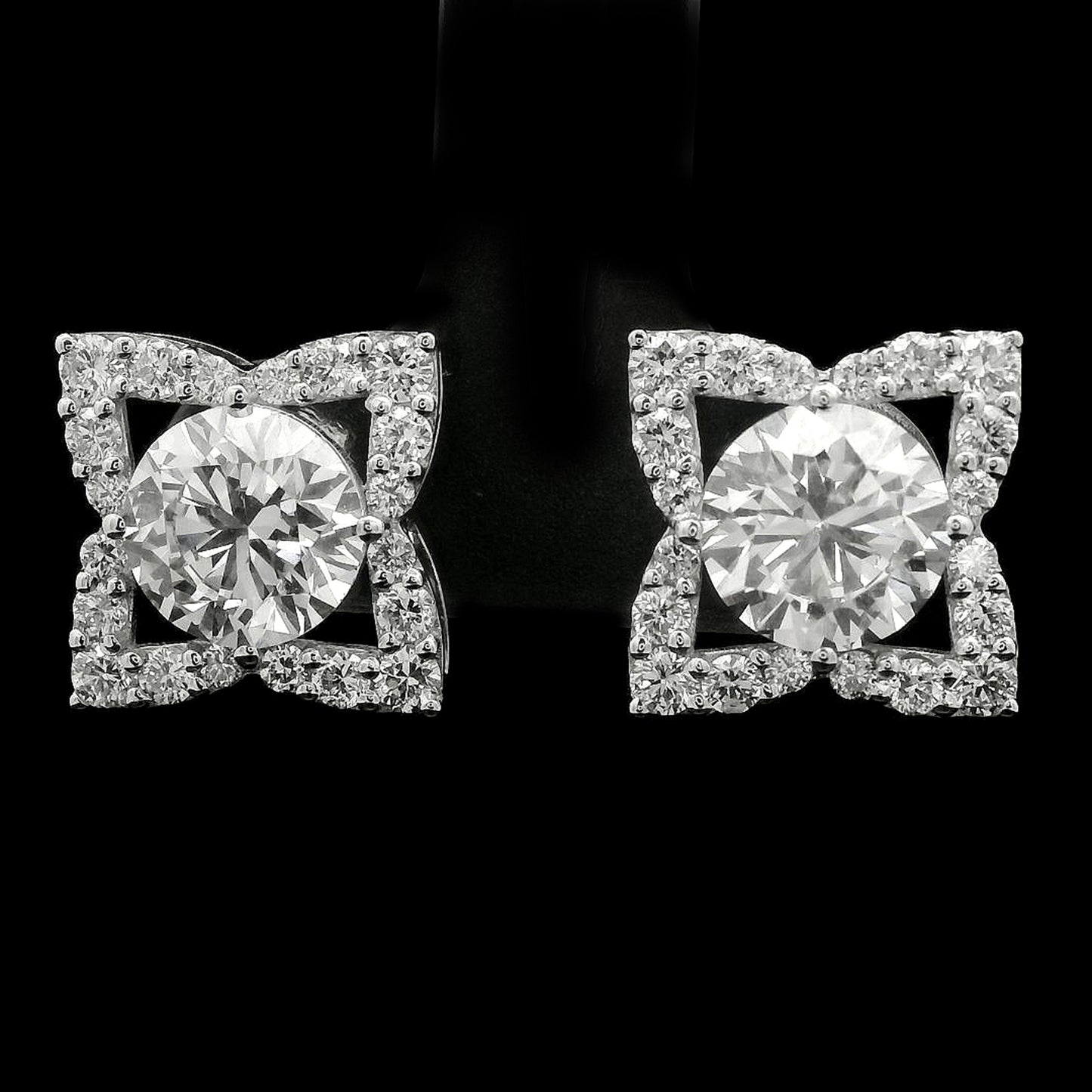 3.83 Carats Lab Grown Diamond 14K Gold Earrings