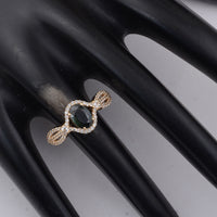 1.21 Ct Oval Blue Sapphire 9K Gold Ring