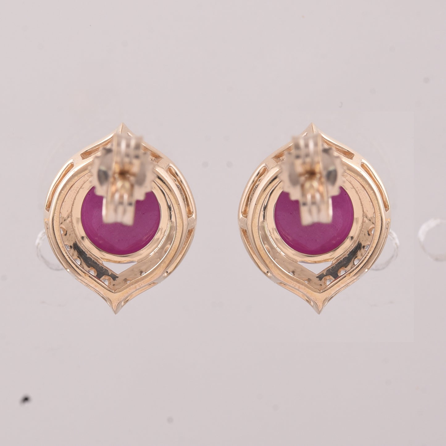 2.91 Ct Round Ruby 9K Gold Earrings
