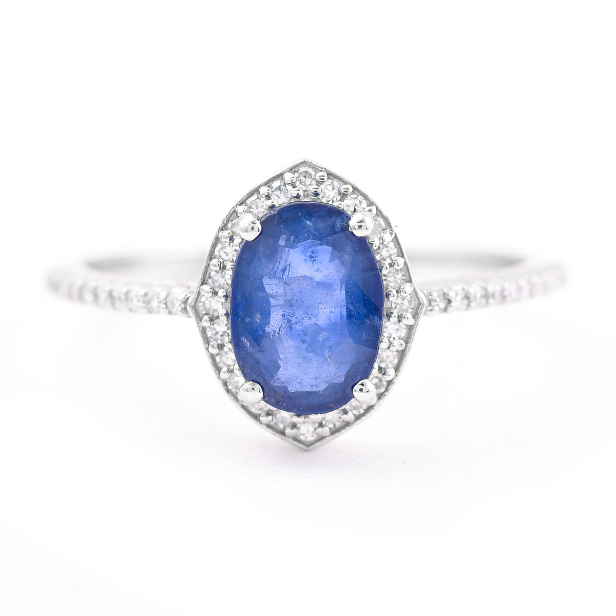 1.55 Ct Oval Mixed Cut Natural Sapphire 950 Platinum Ring