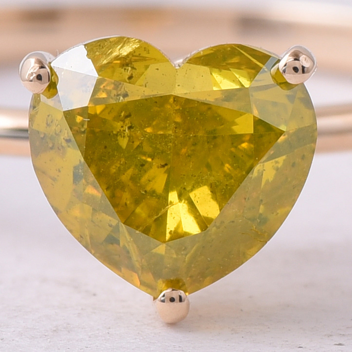 1.50 Ct Heart Yellow Diamond 14K Gold Ring