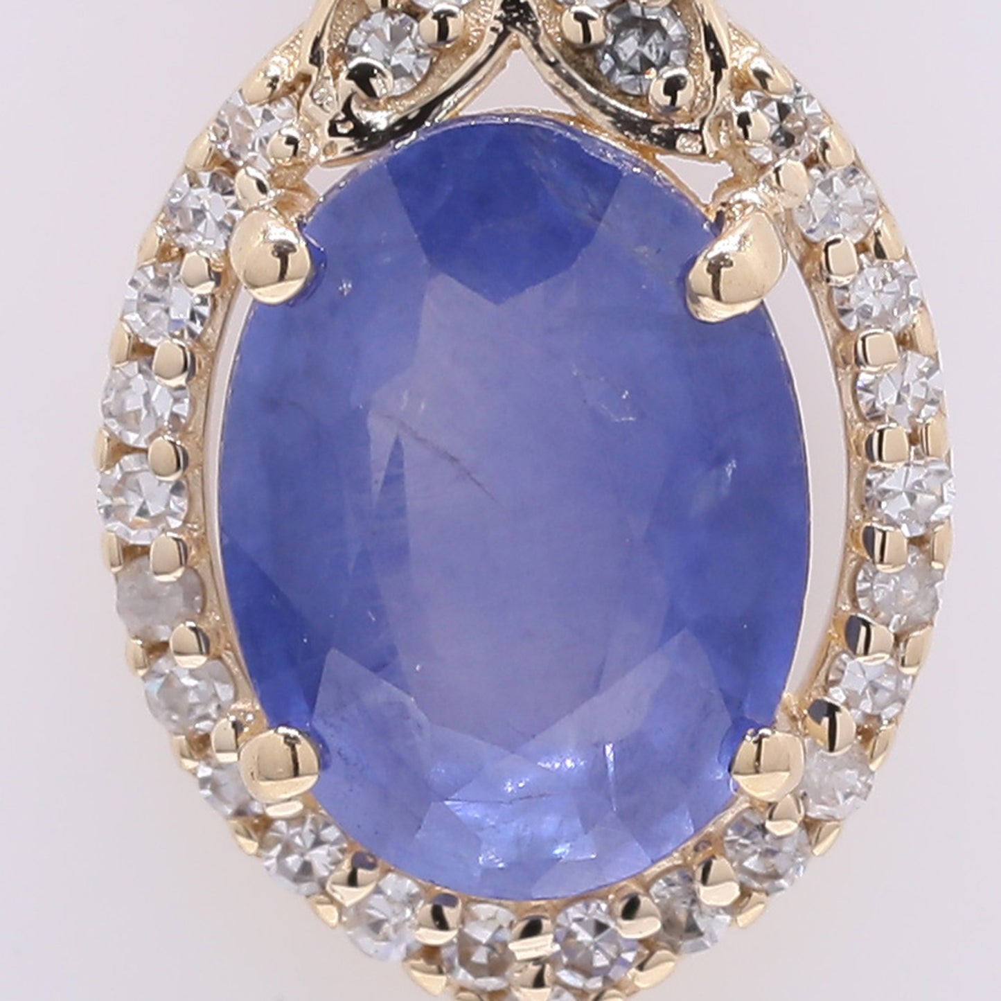 1.57 Ct Oval Mixed Cut Natural Sapphire 14K Gold Pendant