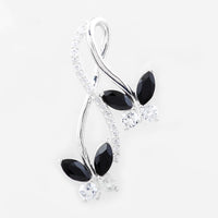 2.33 Ct Marquise Black Spinal, White Topaz, Cubic Zirconia 925 Sterling Silver Pendant