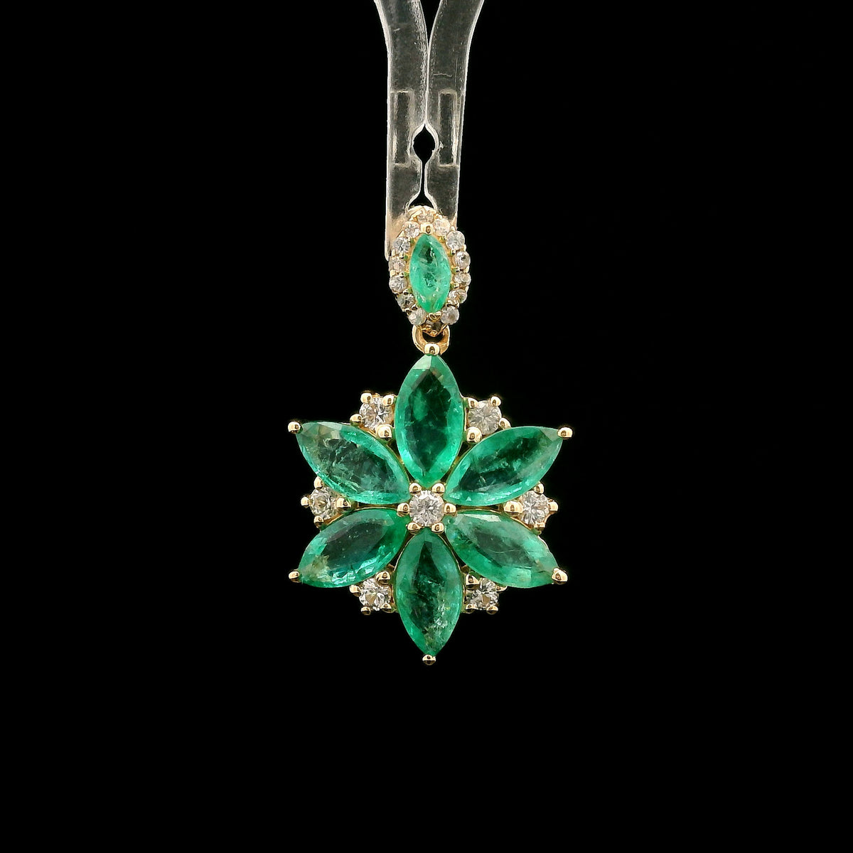 2.08 Ct Marquise Emerald 14K Gold Pendant