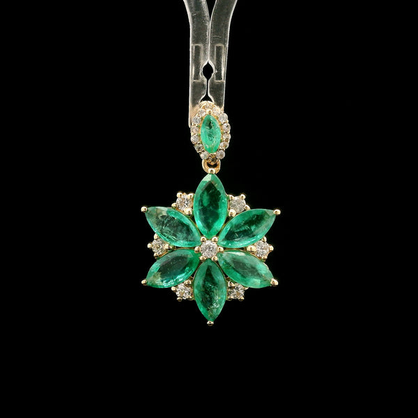 2.08 Ct Marquise Emerald 14K Gold Pendant