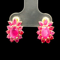 4.12 Ct Oval Ruby 14K Gold Earrings