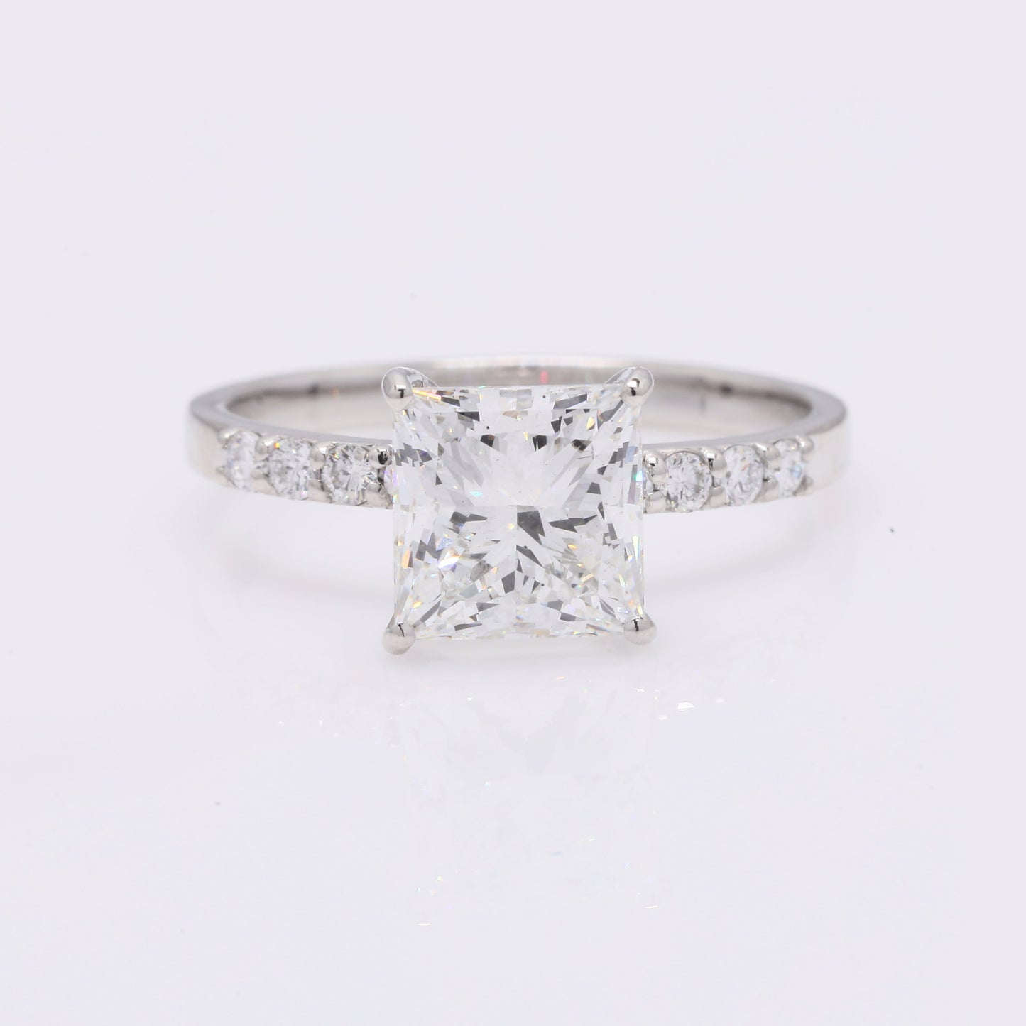 2.49 Ct Princess Cut Lab Grown Diamond 950 Platinum Ring