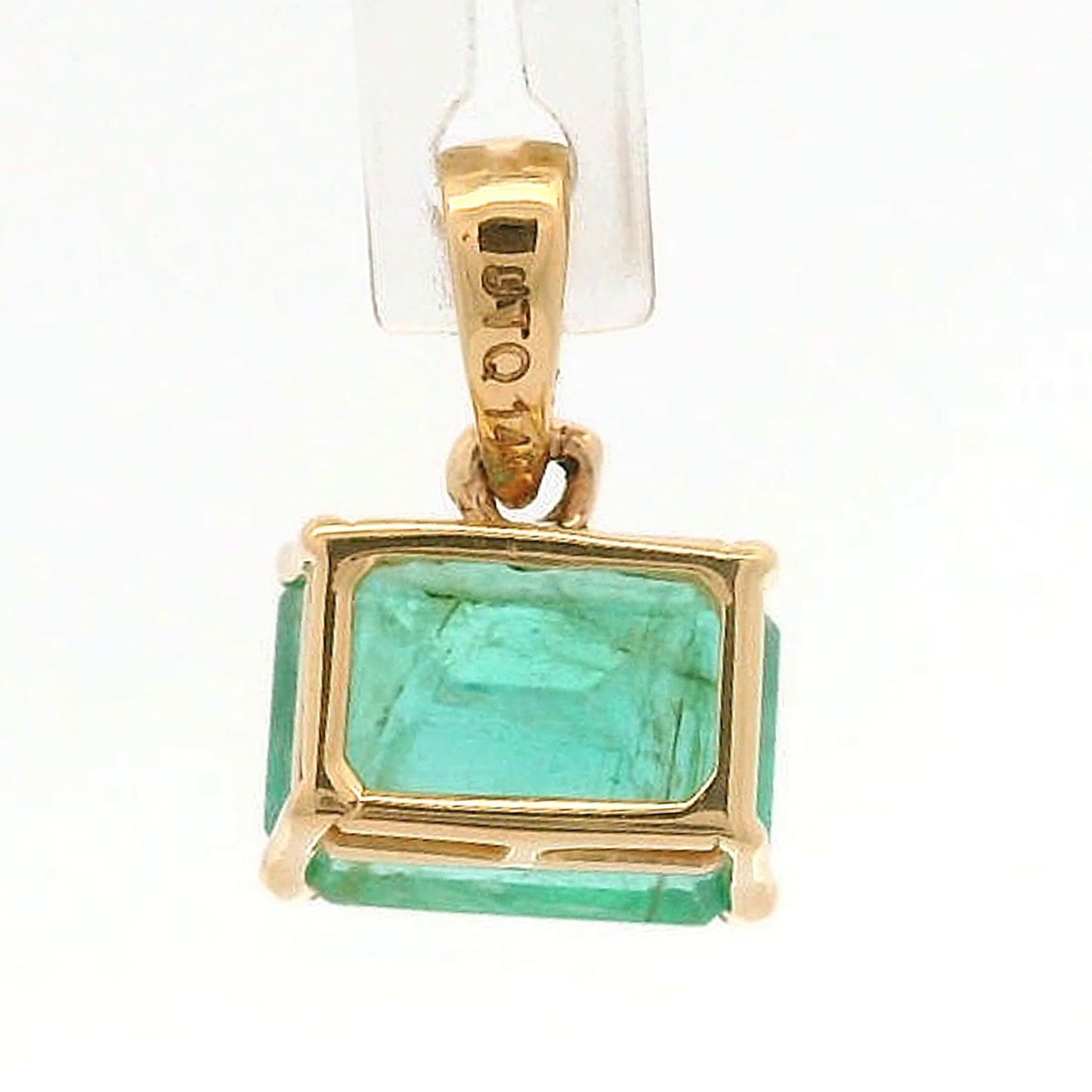 1.50 Ct Octagon Emerald 14K Gold Pendant