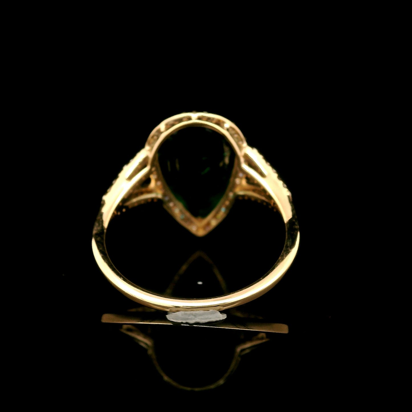 2.84 Ct Pear Mixed Cut Lab Grown Emerald 14K Gold Ring