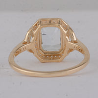 1.65 Ct Octagon Aquamarine 9K Gold Ring