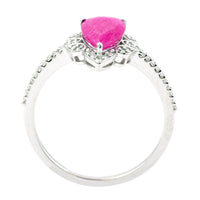1.54 Ct Pear Mixed Cut Natural Ruby 950 Platinum Ring