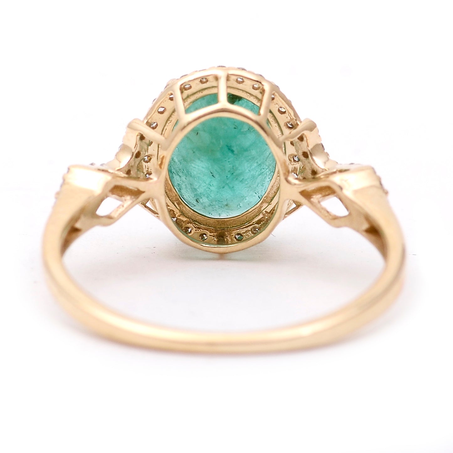 2.25 Ct Oval Natural Emerald 14K Gold Ring