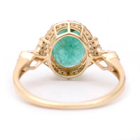 2.25 Ct Oval Natural Emerald 14K Gold Ring