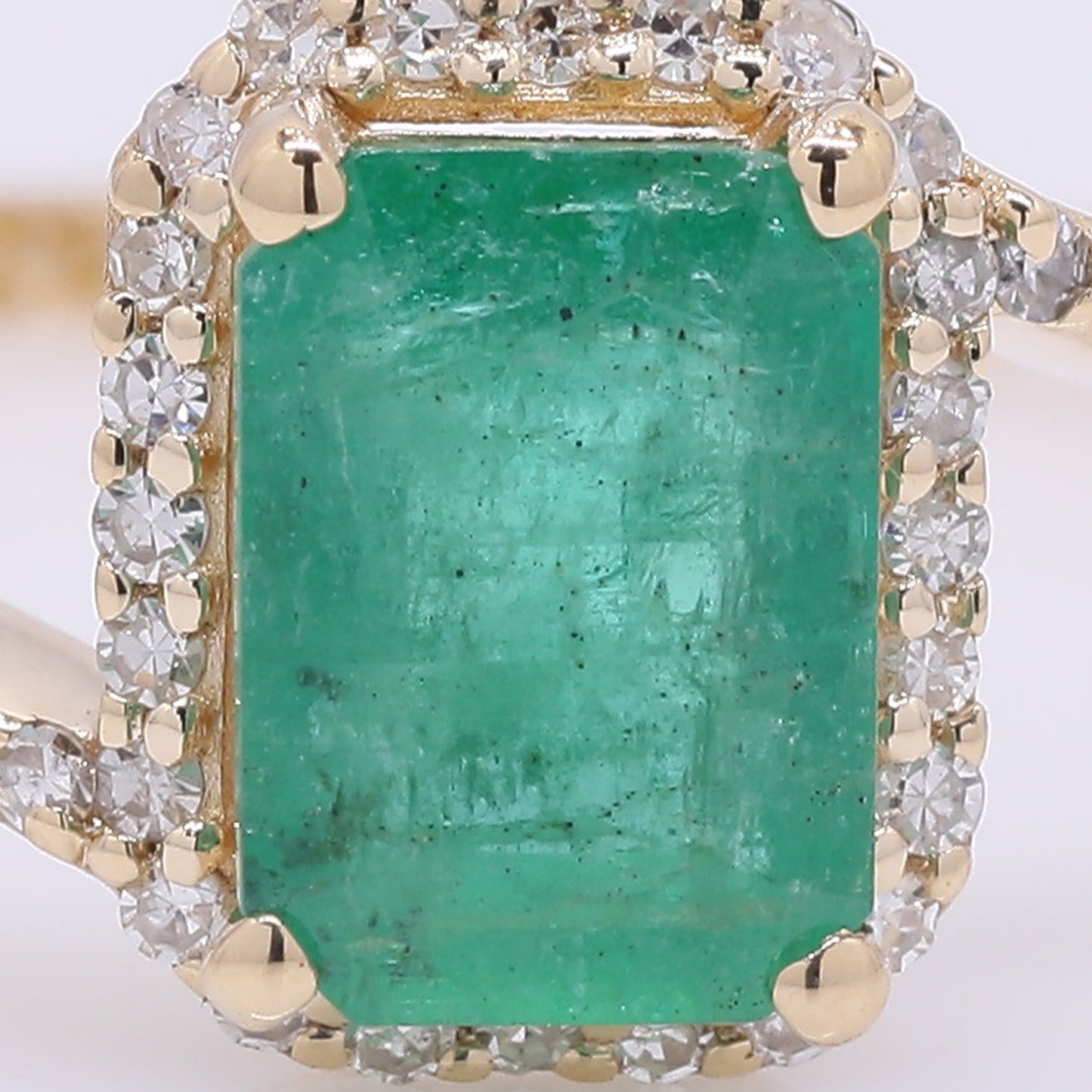 1.19 Ct Octagon Step Cut Natural Emerald 14K Gold Ring