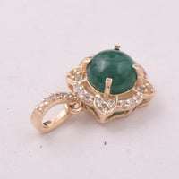 1.07 Ct Round Emerald 9K Gold Pendant