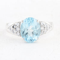 5.01 Ct Oval Swiss Blue Topaz 925 Sterling Silver Ring