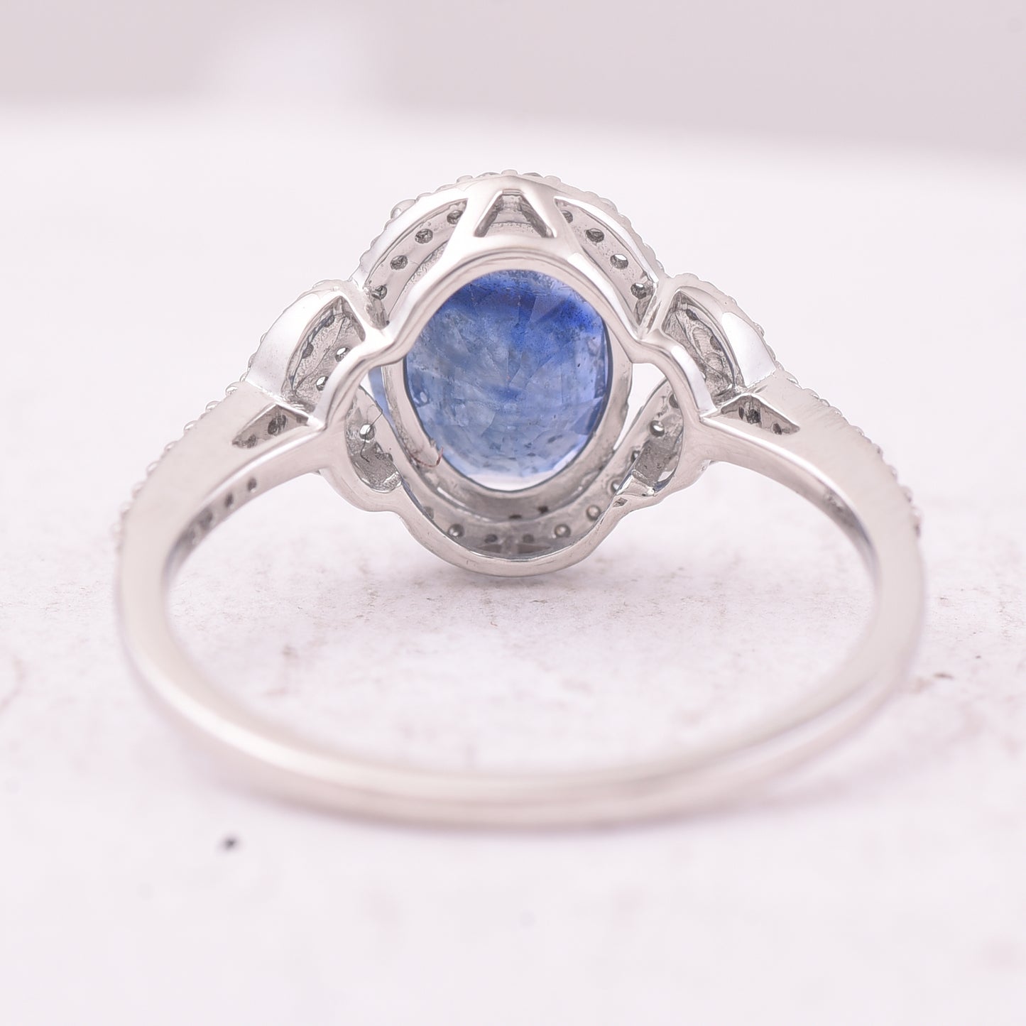 2.53 Ct Oval Mixed Cut Natural Sapphire 950 Platinum Ring