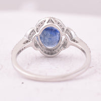 2.53 Ct Oval Mixed Cut Natural Sapphire 950 Platinum Ring