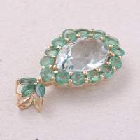 5.10 Ct Pear Aquamarine 9K Gold Pendant