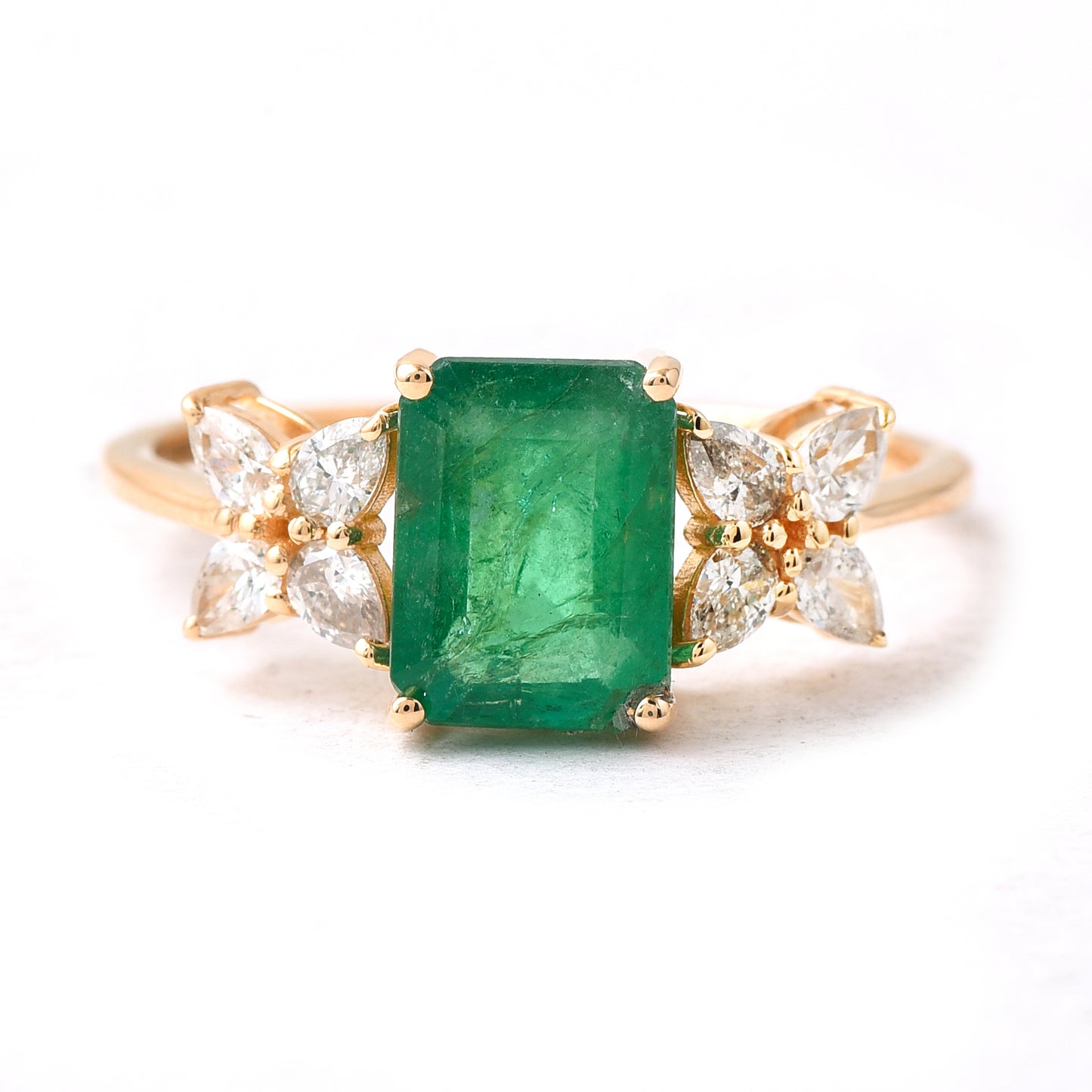 2.26 Ct Octagon Emerald 14K Gold Ring