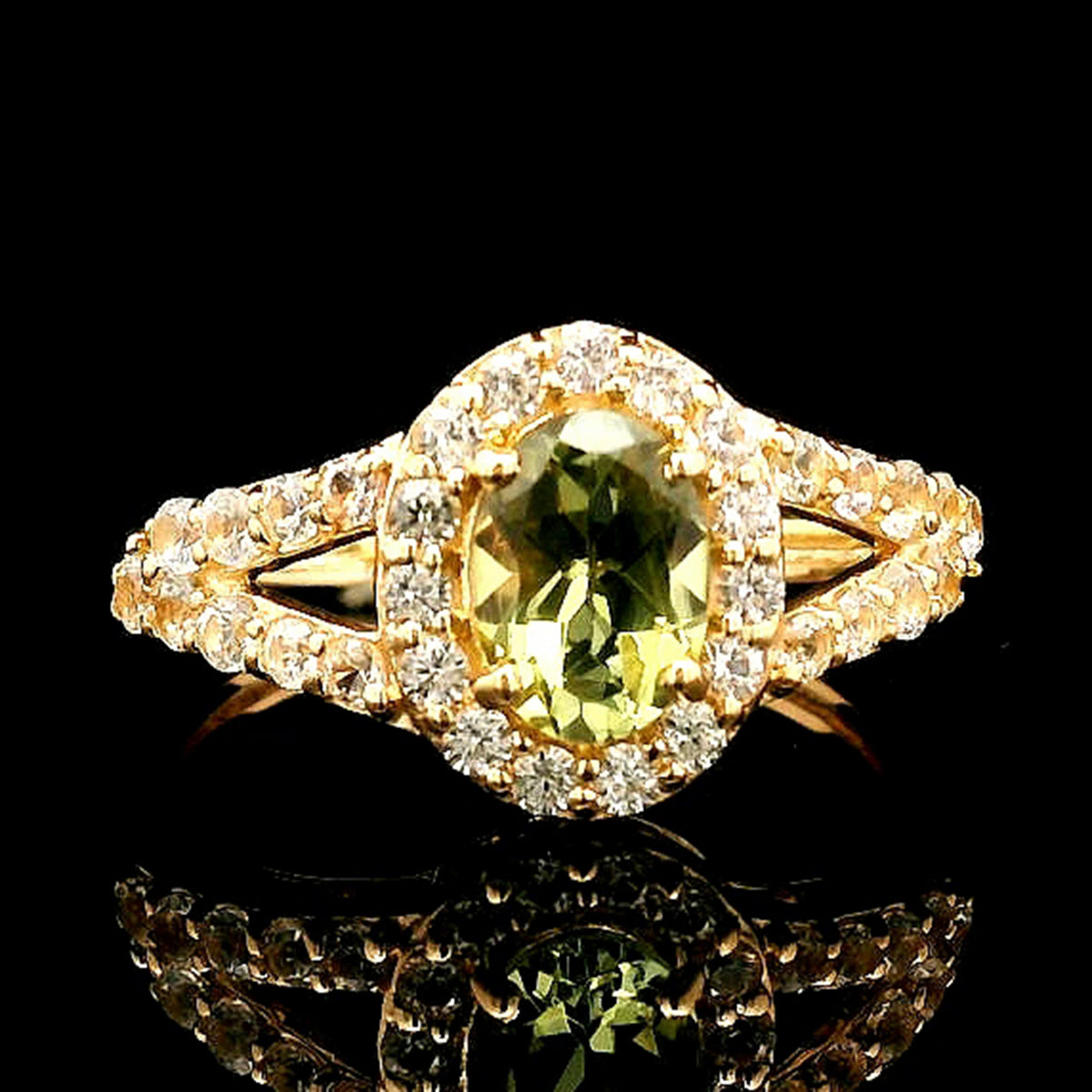 1.43 Ct Oval Tourmaline 14K Gold Ring
