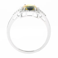 1.80 Ct Oval Mixed Cut Natural Bi-Coloured Sapphire 950 Platinum Ring