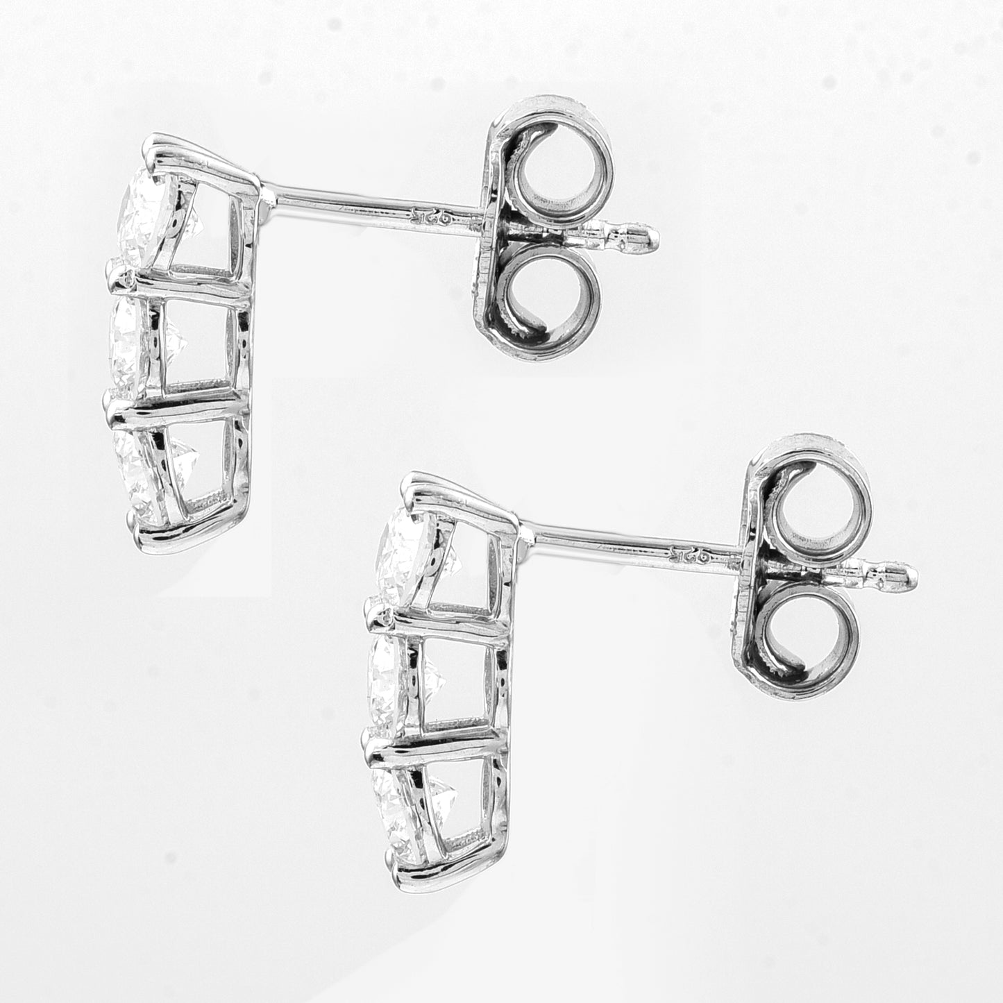 1.05 Ct Round Lab Grown Diamond 925 Silver Earrings