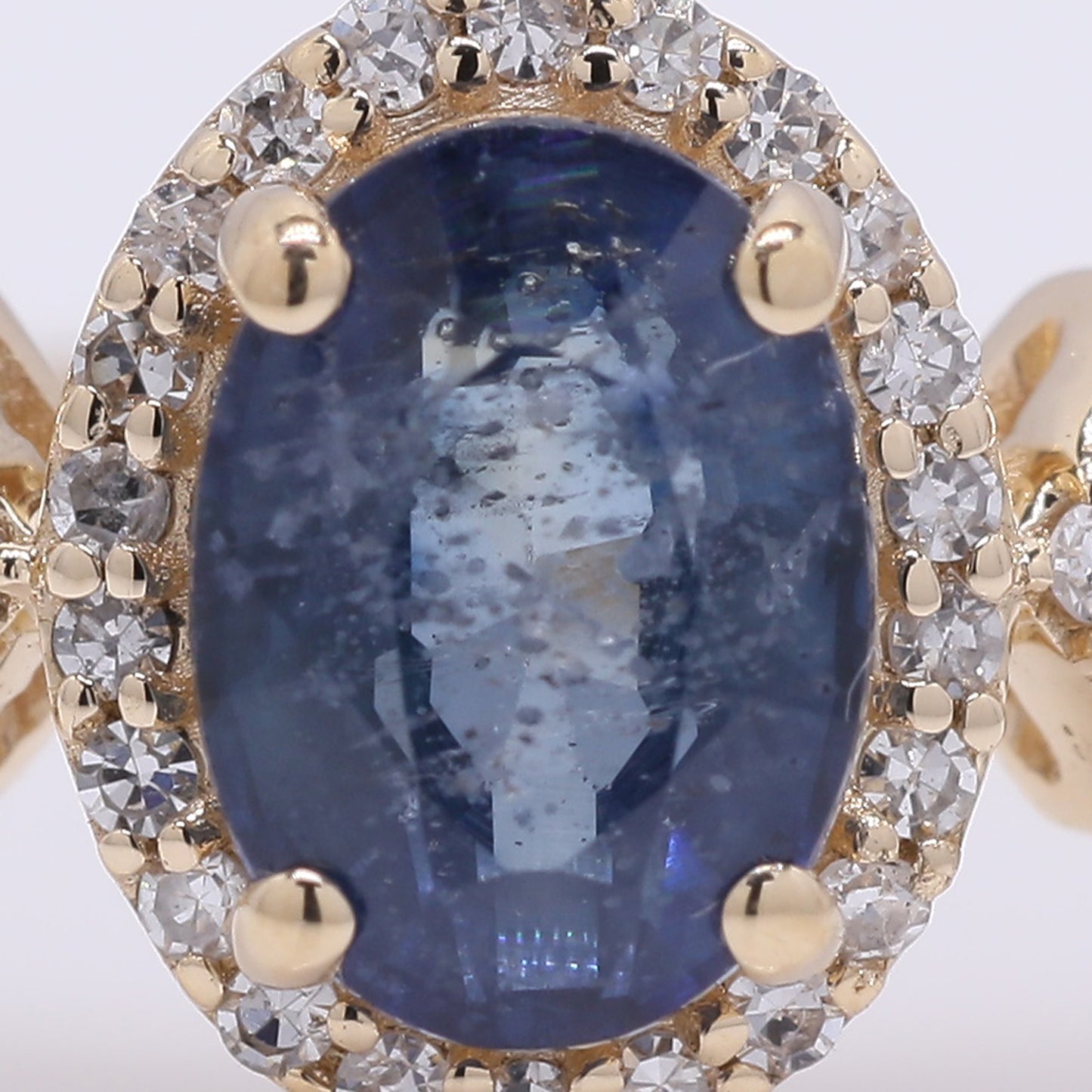 1.28 Ct Oval Mixed Cut Natural Sapphire 14K Gold Ring