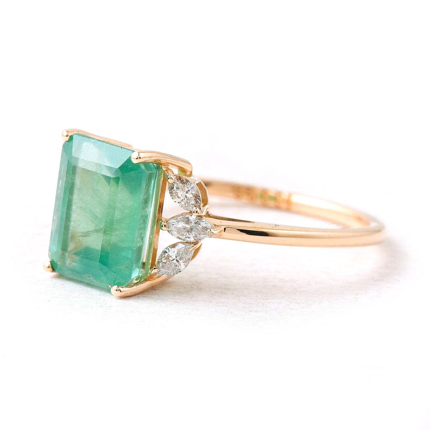2.84 Ct Octagon Emerald 14K Gold Ring