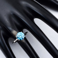 3.04 Carats Blue Lab Grown Diamond 14K Gold Ring