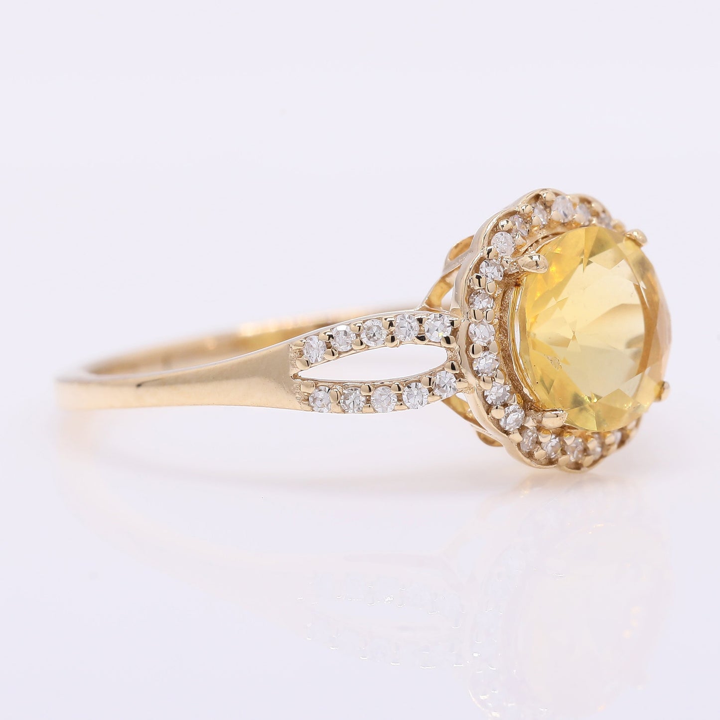 1.00 Ct Round Mixed Cut Natural Fire Opal 14K Gold Ring
