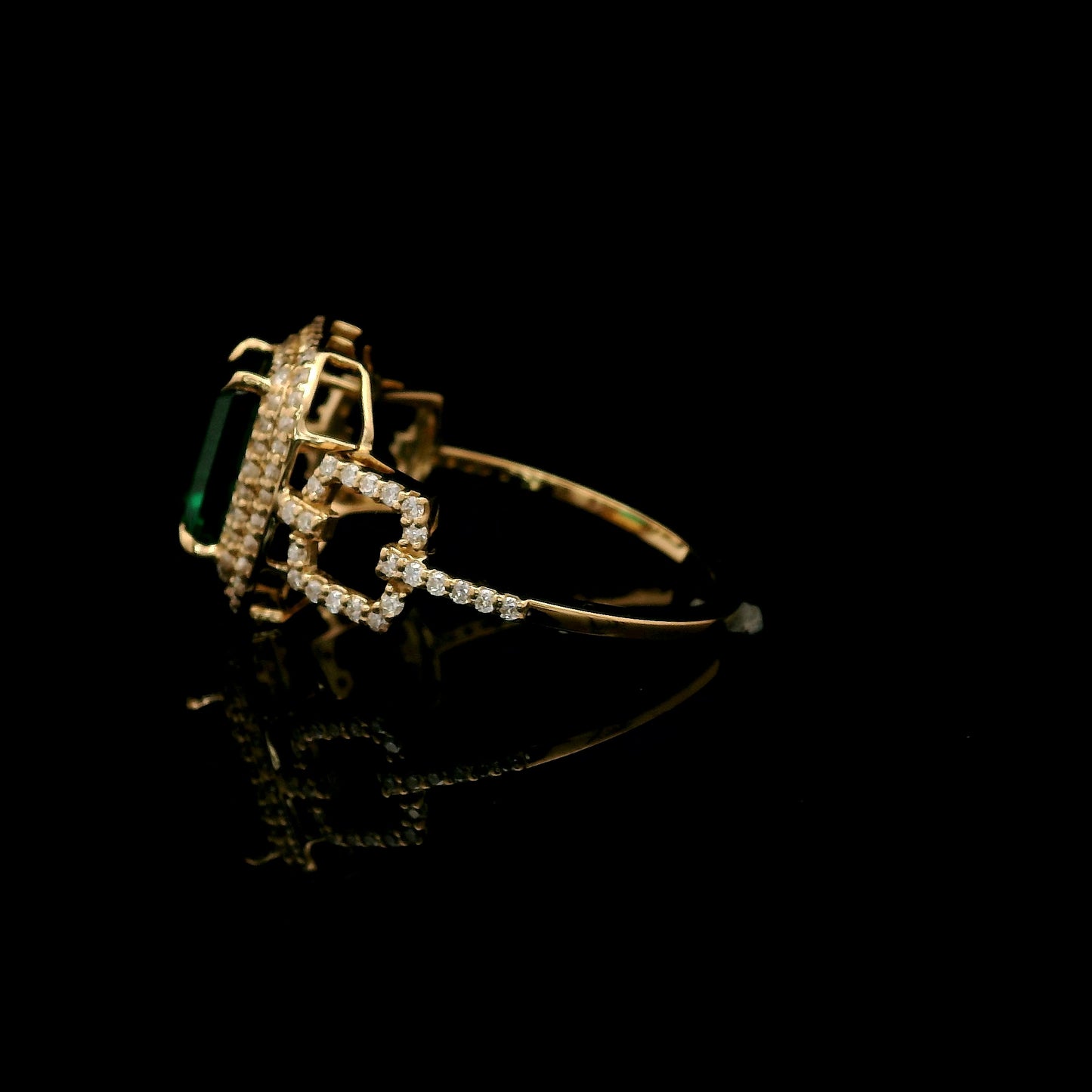 1.93 Ct Emerald Cut Lab Grown Emerald 14K Gold Ring