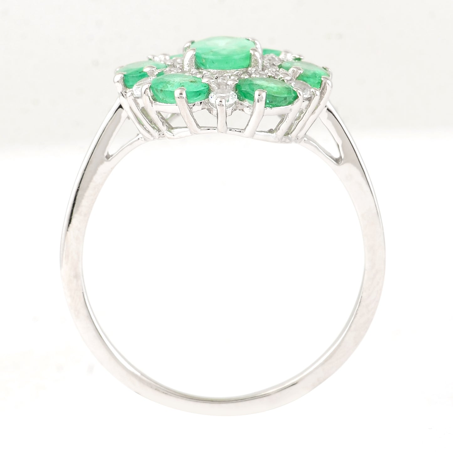 1.61 Ct Oval Mixed Cut Natural Emerald 950 Platinum Ring