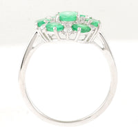 1.61 Ct Oval Mixed Cut Natural Emerald 950 Platinum Ring