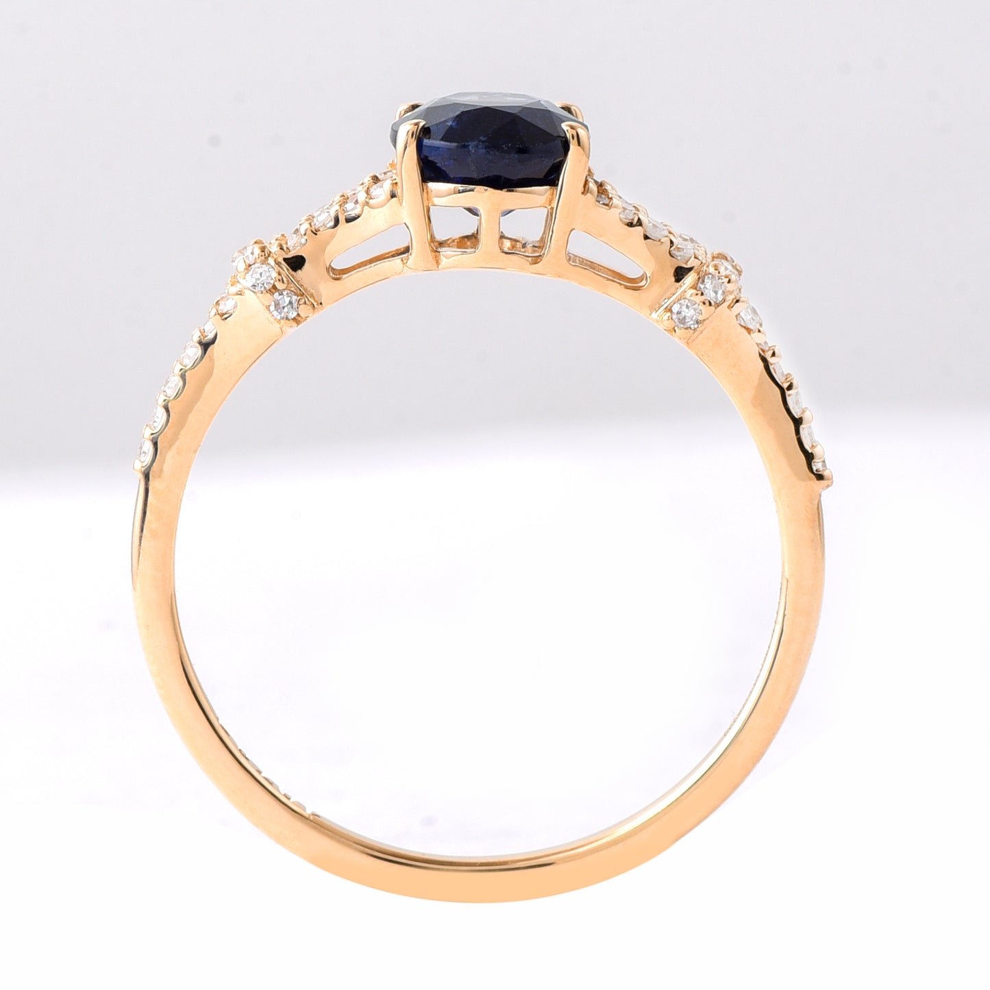 1.40 Ct Oval Mixed Cut Natural Sapphire 14K Gold Ring