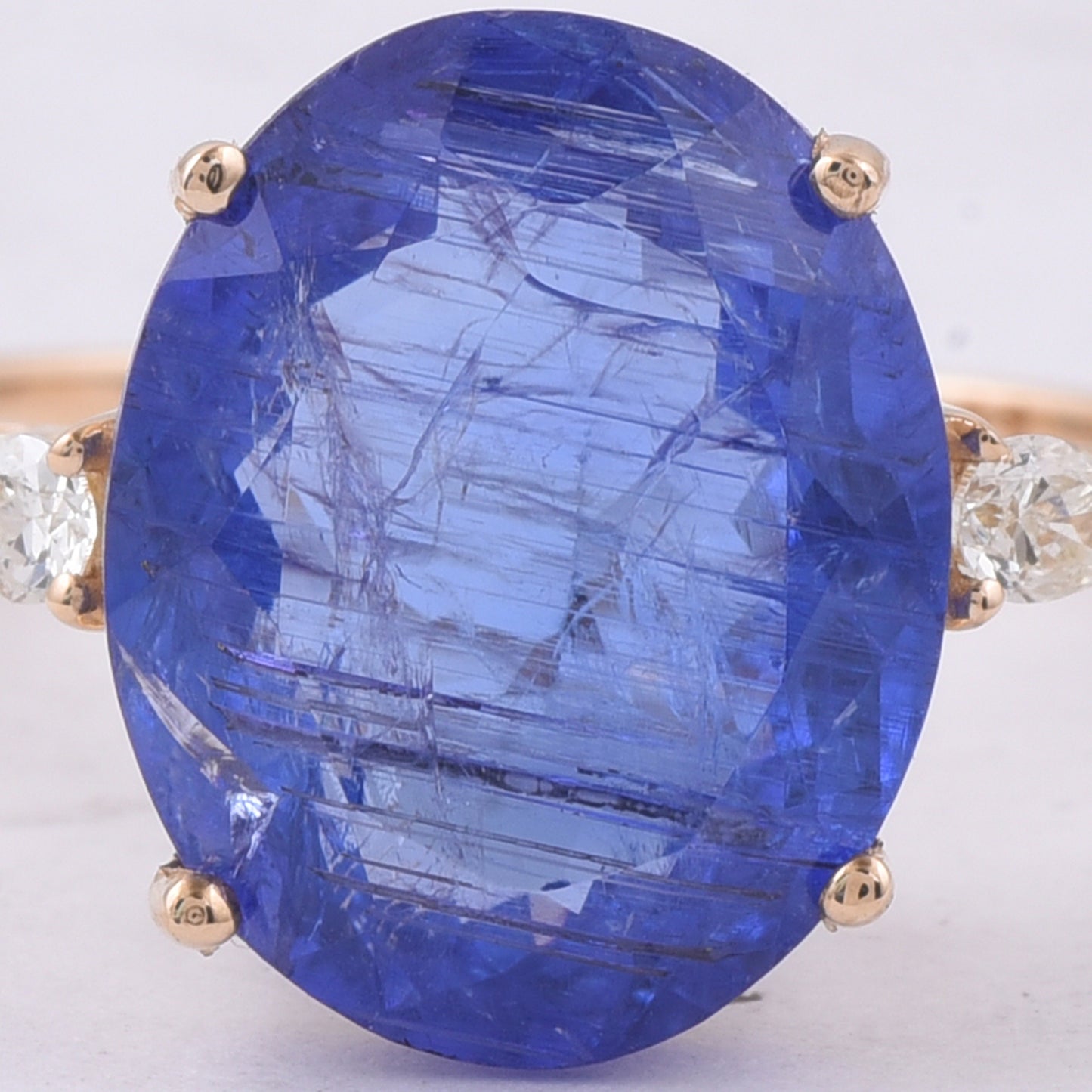 6.06 Ct Oval Natural Tanzanite 14K Gold Ring