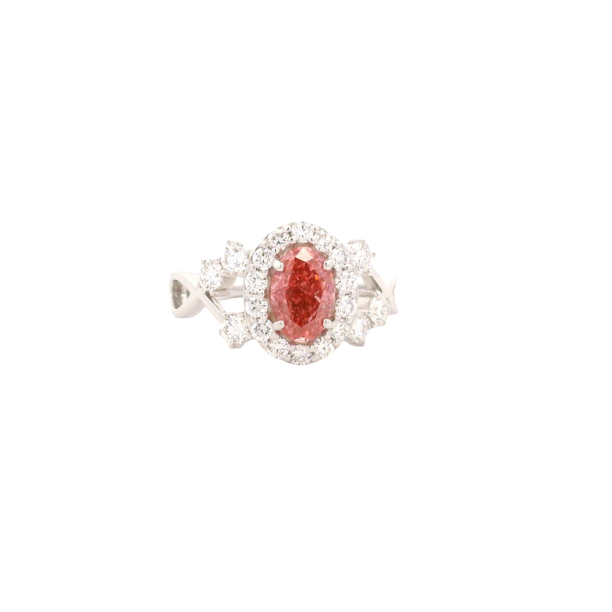 1.83 Carats Pink Lab Grown Diamond 14K Gold Ring