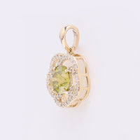 0.99 Ct Round Yellow Diamond 14K Gold Pendant