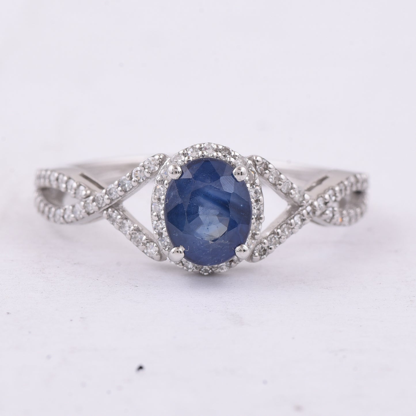 1.49 Ct Oval Natural Sapphire 950 Platinum Ring