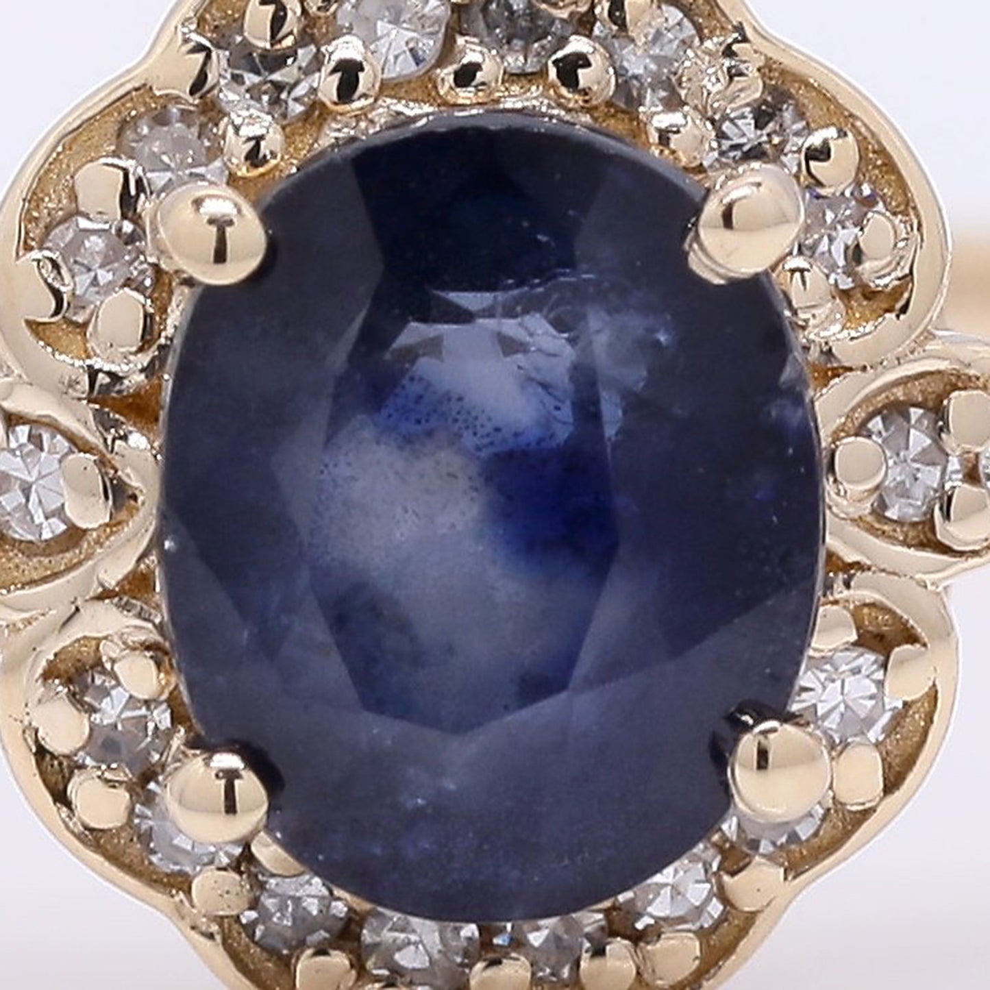 1.35 Ct Oval Mixed Cut Natural Sapphire 14K Gold Ring