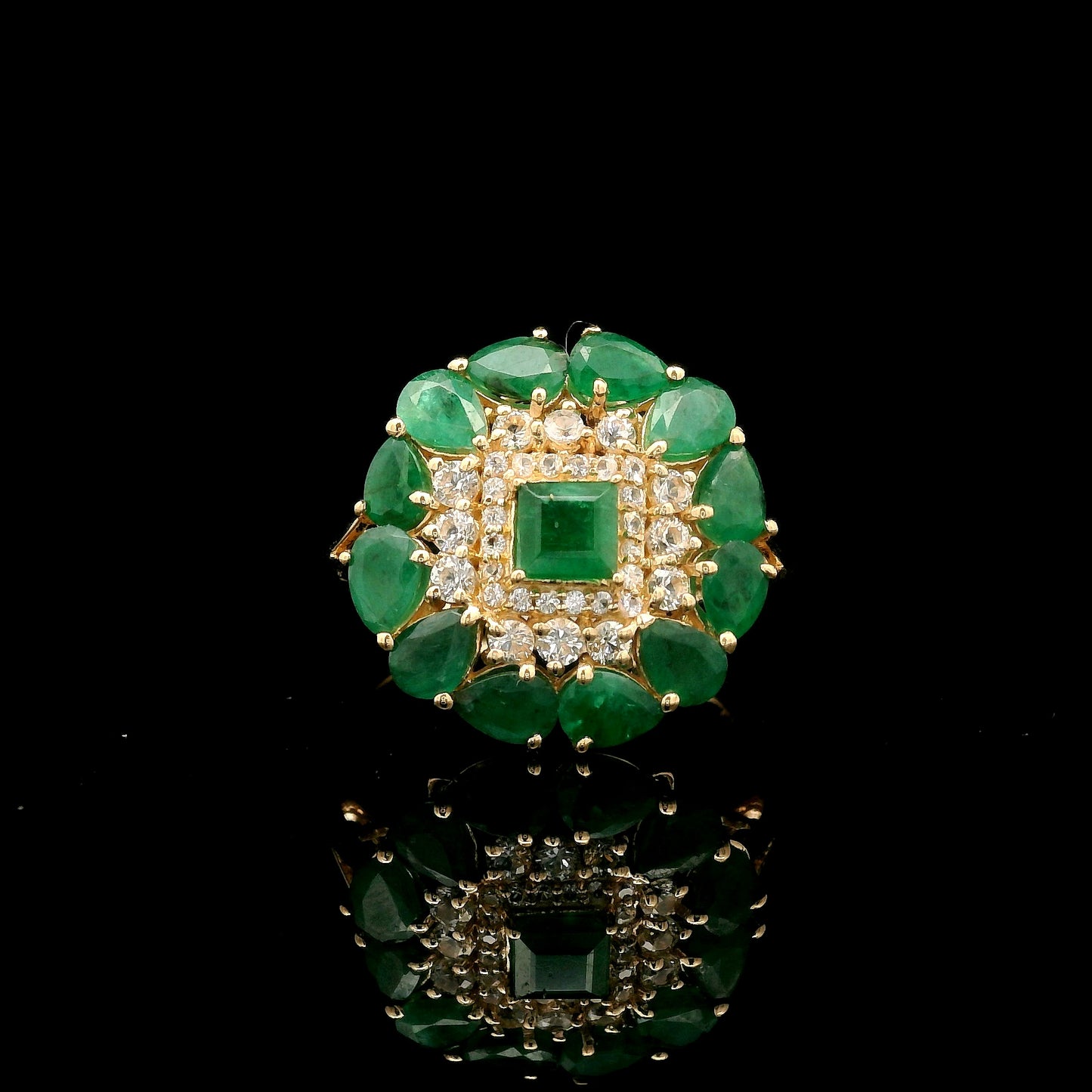 2.39 Ct Square Emerald 14K Gold Ring