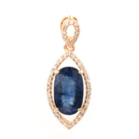2.70 Ct Oval Mixed Cut Natural Sapphire 14K Gold Pendant