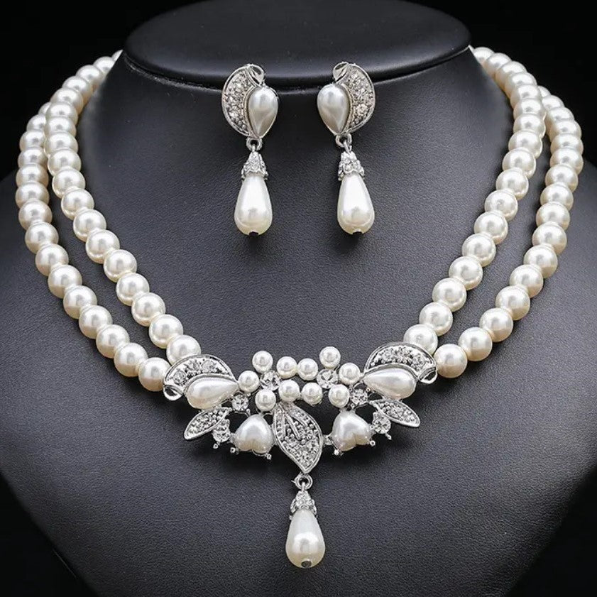 Imitation Pearl Gold Plated Brass Necklace