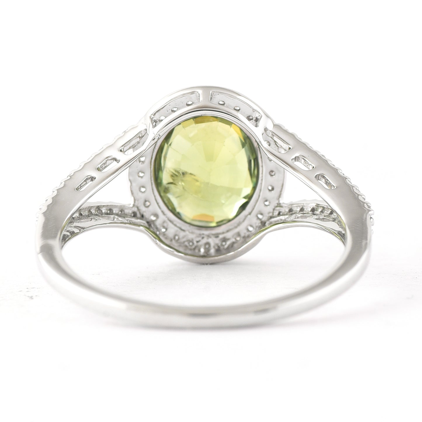 2.40 Ct Oval Mixed Cut Natural Green Sapphire 950 Platinum Ring