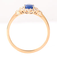 0.99 Ct Oval Mixed Cut Natural Sapphire 14K Gold Ring